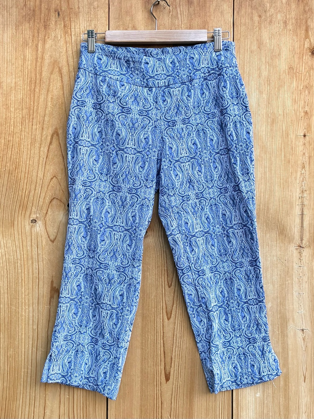 Lulu B Embroidered Blue Pants Sz 12